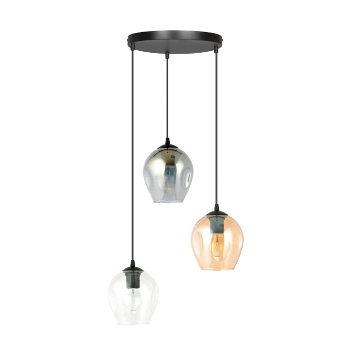 Lampa wisząca Istar Premium Mix 3 – szklane kolorowe klosze E27