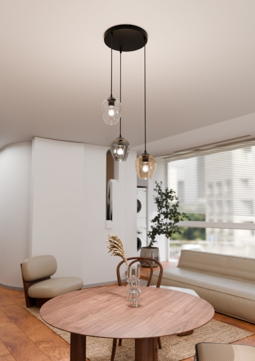 Lampa wisząca Istar Premium Mix 3 – szklane kolorowe klosze E27