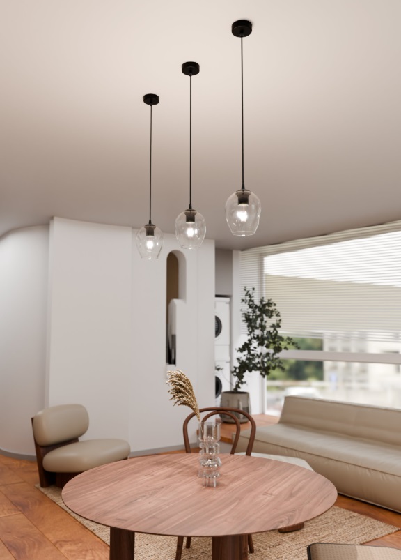 Lampa wisząca Istar ze szklanym, przezroczystym kloszem E27