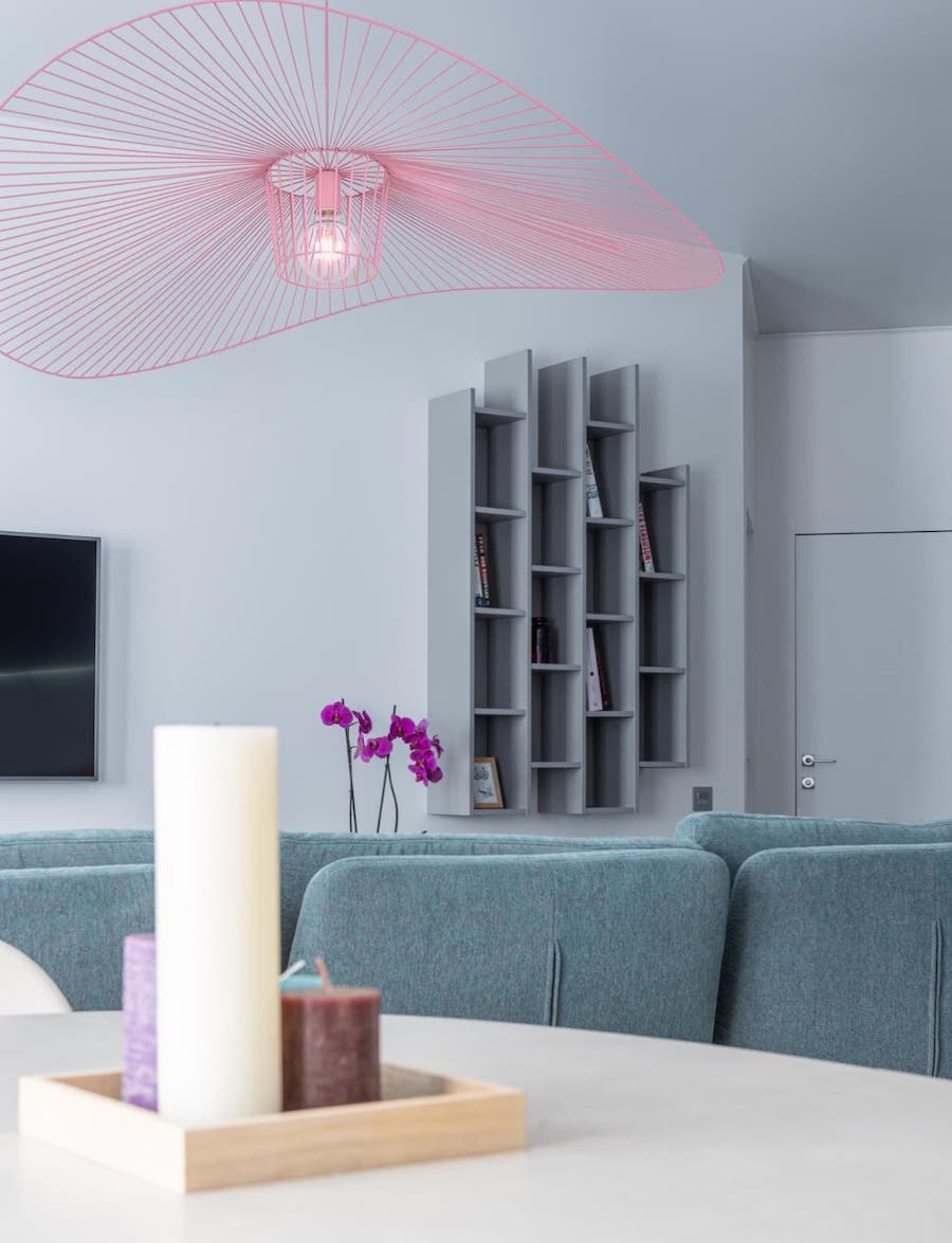Lampa wisząca Kapelusz różowy ażurowy klosz E27 60W IP20