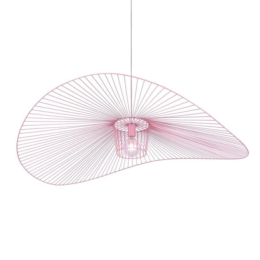 Lampa wisząca Kapelusz różowy ażurowy klosz E27 60W IP20