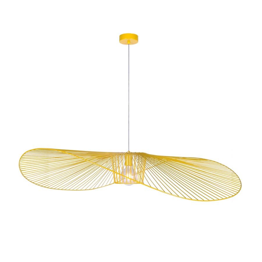 Lampa wisząca Kapelusz z ażurowym żółtym kloszem E27 IP20