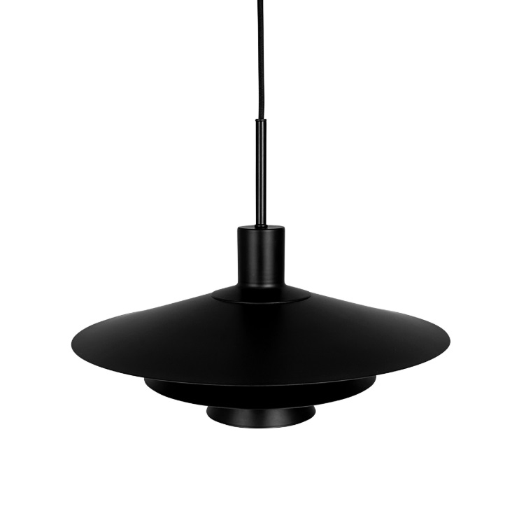 Lampa wisząca Kay 50 czarna – minimalistyczny design japandi z kloszami 50 cm