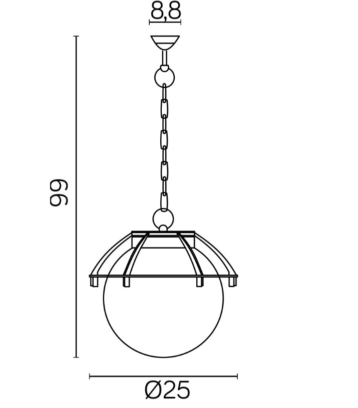 Lampa wisząca ogrodowa Kula z koszykiem E27 IP43 25 cm – nad drzwi lub na taras