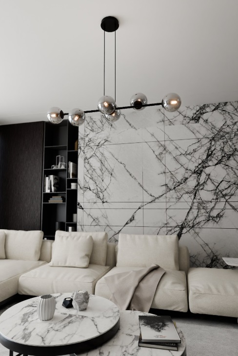 Lampa wisząca Rossi 6 z grafitowymi kulami E14 nad stół lub wyspę
