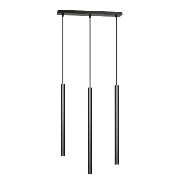 Lampa wisząca Selter 3 czarna – potrójna tubowa oprawa LED G9