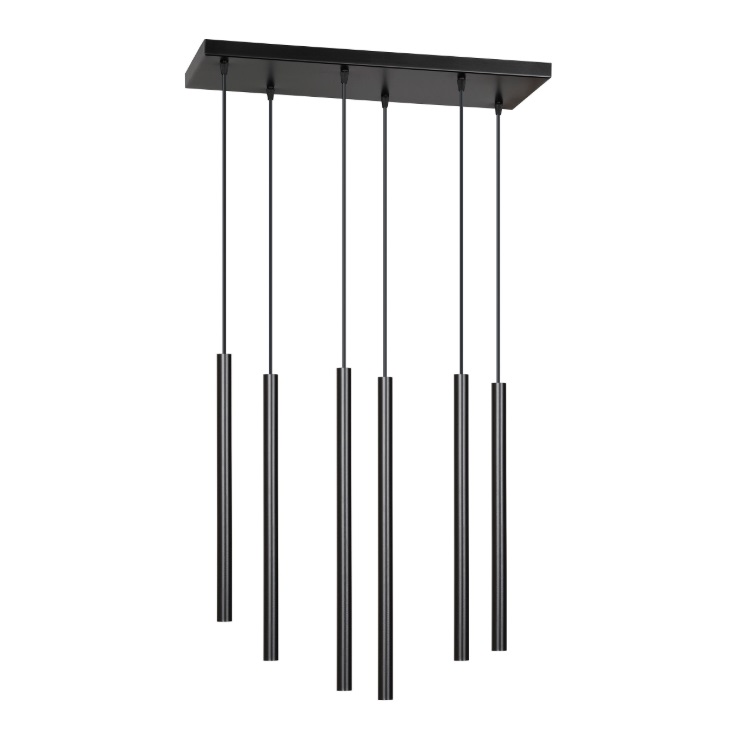 Lampa wisząca Selter 6 czarna – nowoczesne tuby G9