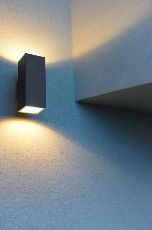 Nowoczesny kinkiet zewnętrzny Adela 2 IP54 E27 dwukierunkowy antracyt