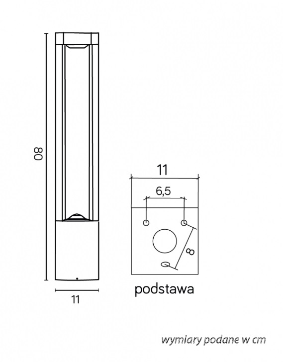 Nowoczesny słupek ogrodowy Fan 80 IP54 antracyt GX53