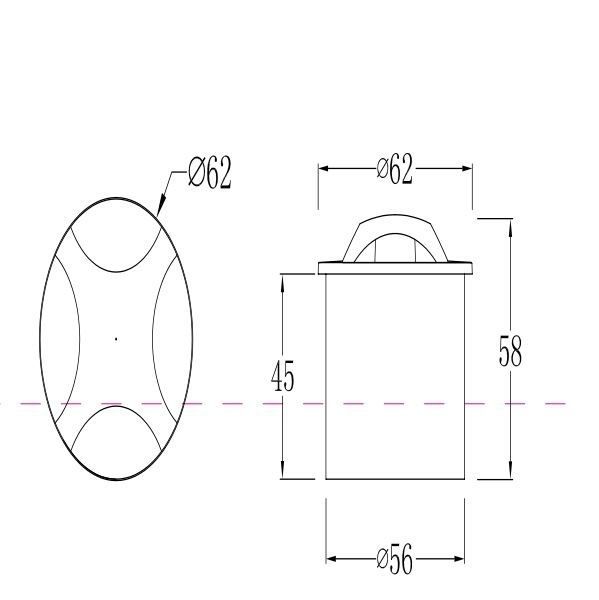 Oprawa wpuszczana LED Biscotti czarna IP65 3000K 60 lm