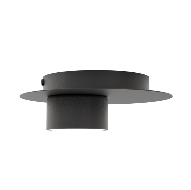 Płaski czarny plafon Bolx GX53 12W IP20
