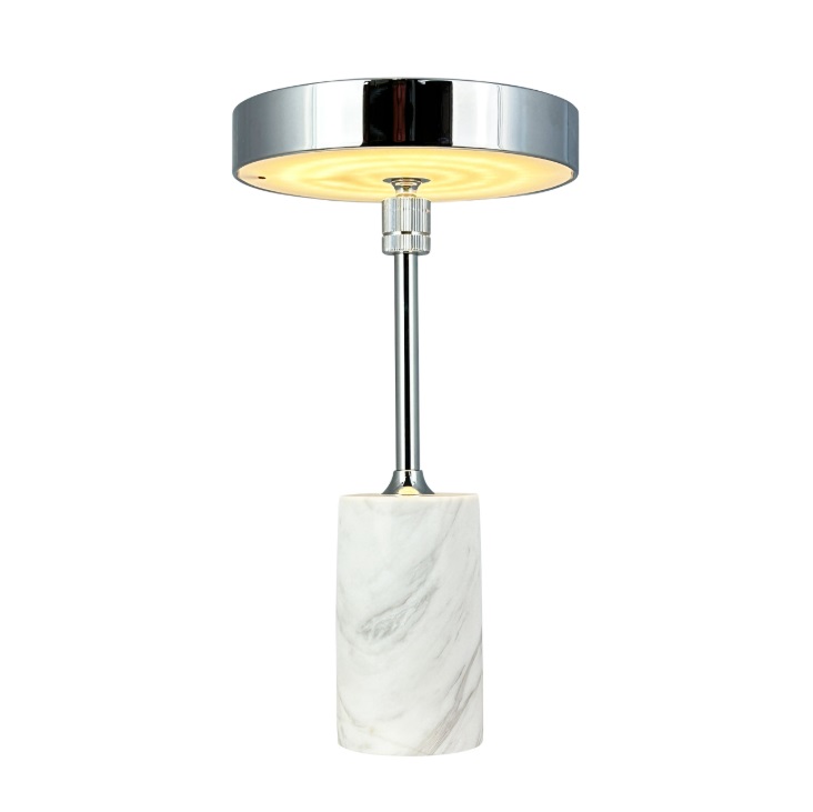 Przenośna marmurowa lampka LED Starlight na akumulator srebrna 3000K