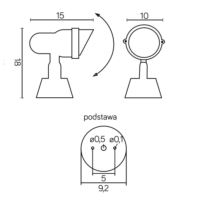 Reflektor ogrodowy Prit GU10 IP55 czarny