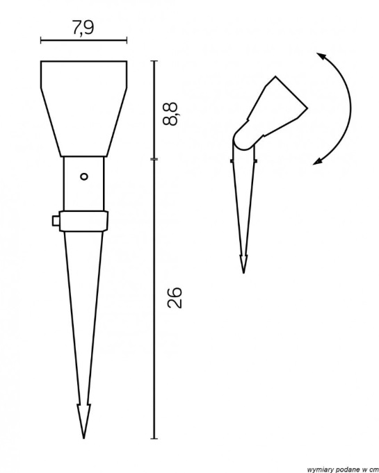 Reflektor ogrodowy wbijany Prit czarny IP55 GU10