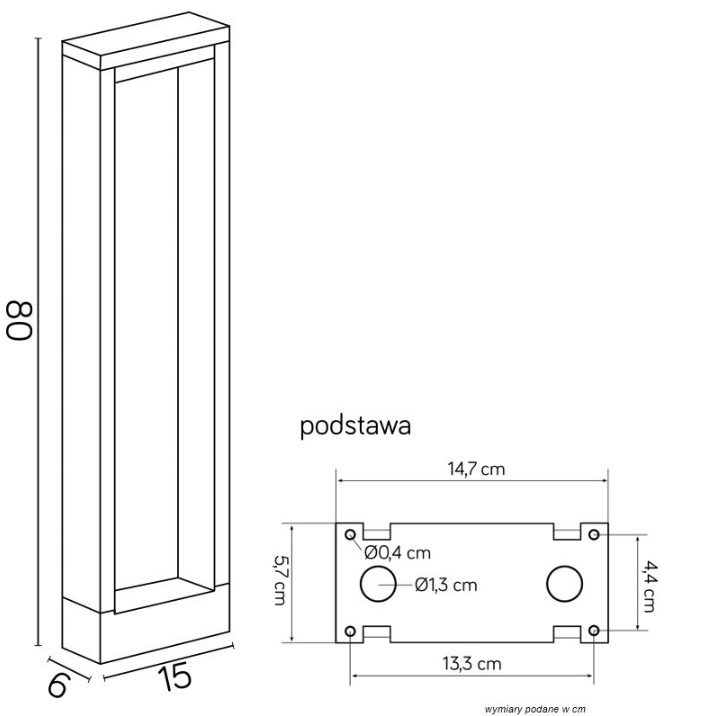 Słupek LED ogrodowy Form 80 7W 700lm IP54 regulowana barwa światła