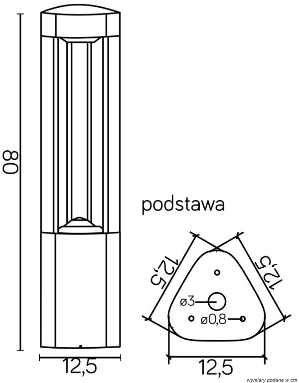 Słupek ogrodowy LED Fan 80 antracyt IP54 GX53 80 cm