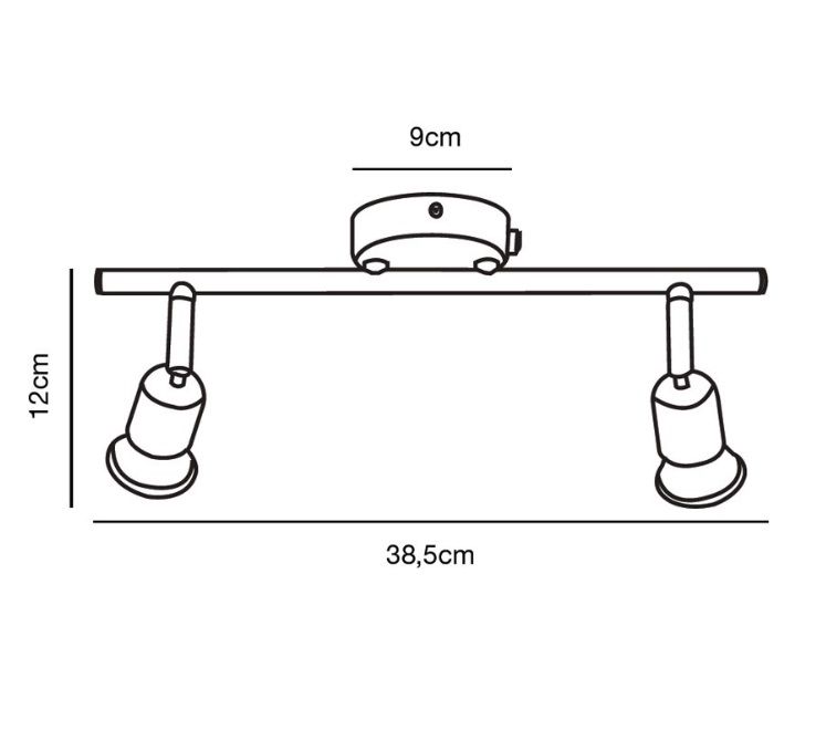 Srebrna lampa sufitowa z dwoma reflektorami GU10 Avenue 2 Nordlux