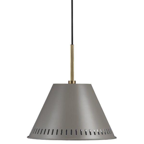 Szara metalowa lampa wisząca Pine z ażurowym kloszem E27 40W IP20