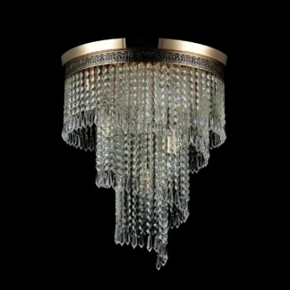 Żyrandol Cascade - kolor transparentny, złoty - DIA522-CL-07-G