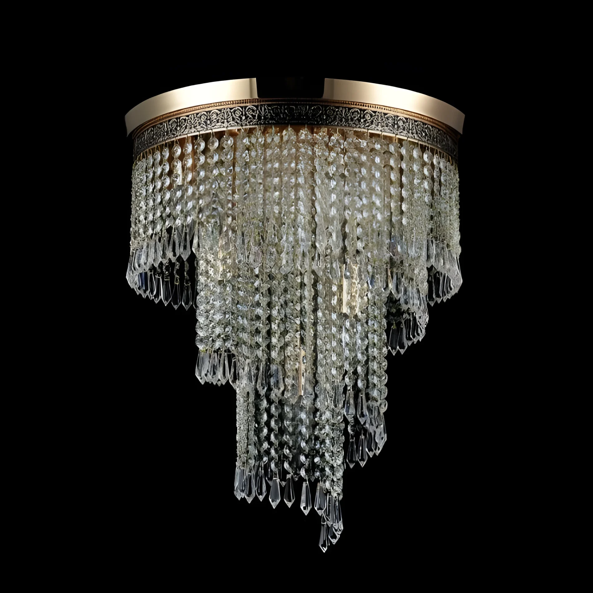 Żyrandol Cascade - kolor transparentny, złoty - DIA522-CL-07-G