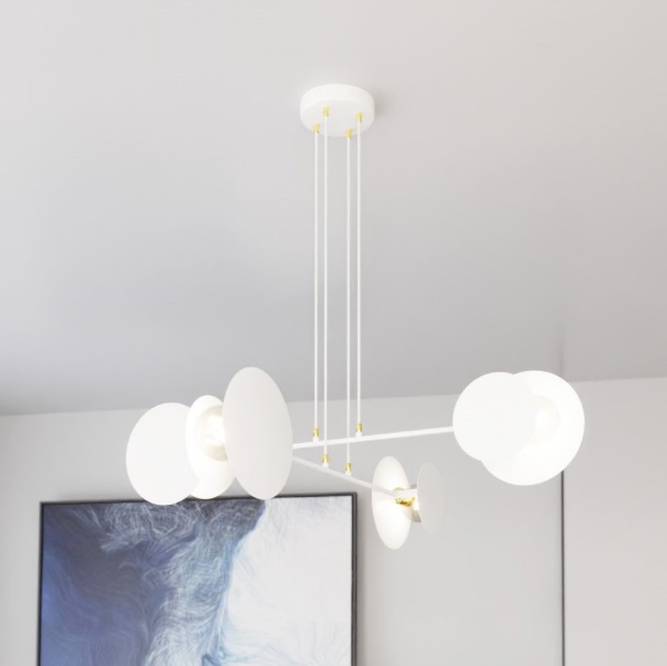 Żyrandol Idea biały ze złotymi akcentami 4xE27 IP20