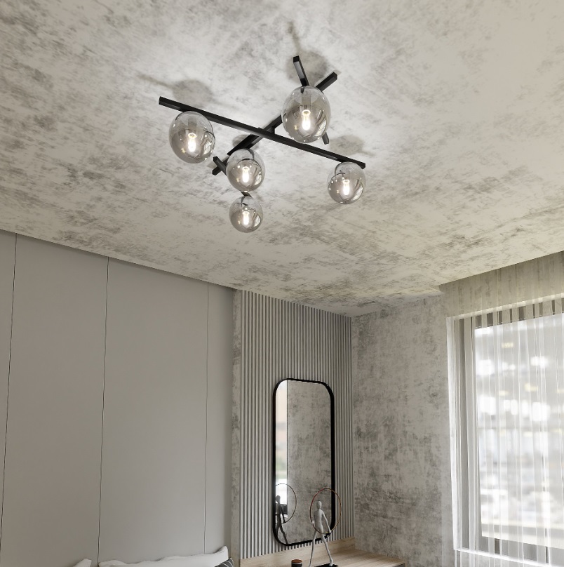 Żyrandol sufitowy Smart 5 z 5 srebrnymi kulami E14 – nowoczesny design