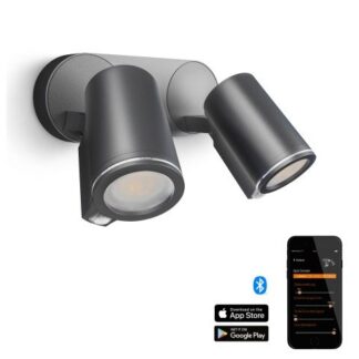 Kinkiet zewnętrzny LED Spot DUO Connect z czujnikiem ruchu IP44 antracyt