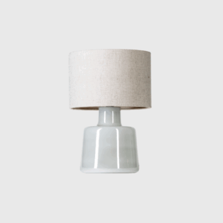 Lampa stołowa Santana Ice szara z lnianym abażurem E27 60W IP20 4concepts