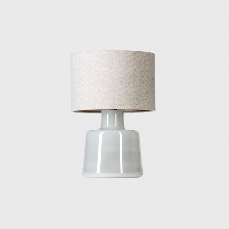 Lampa stołowa Santana Ice szara z lnianym abażurem E27 60W IP20 4concepts