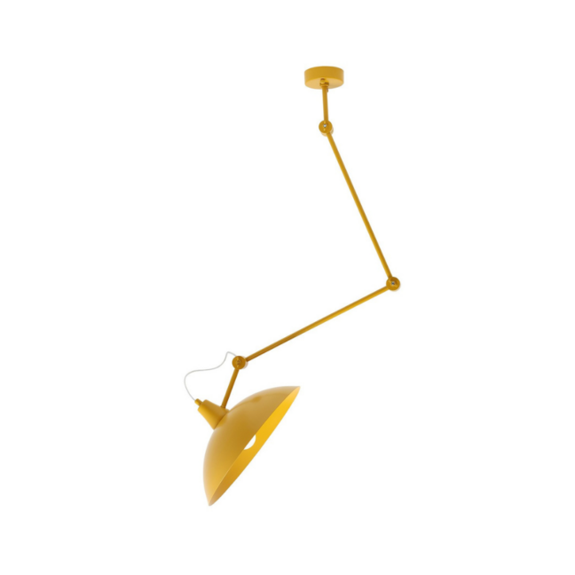 Musztardowa lampa Melos z regulowanym ramieniem E27 60W IP20