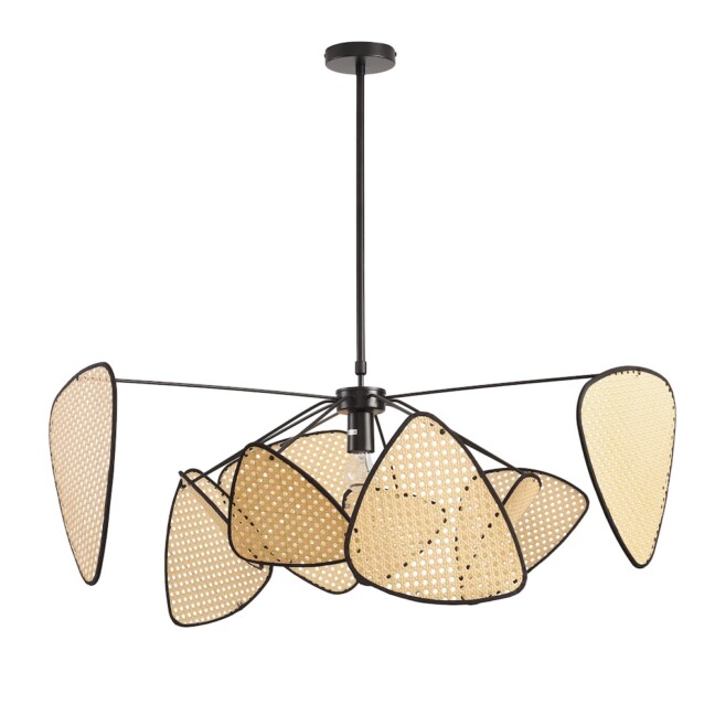 Lampa wisząca rattanowa Natura – boho żyrandol z regulacją wysokości E27 IP20