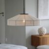Lniana lampa wisząca Aiko 57 beżowa Ø57 cm