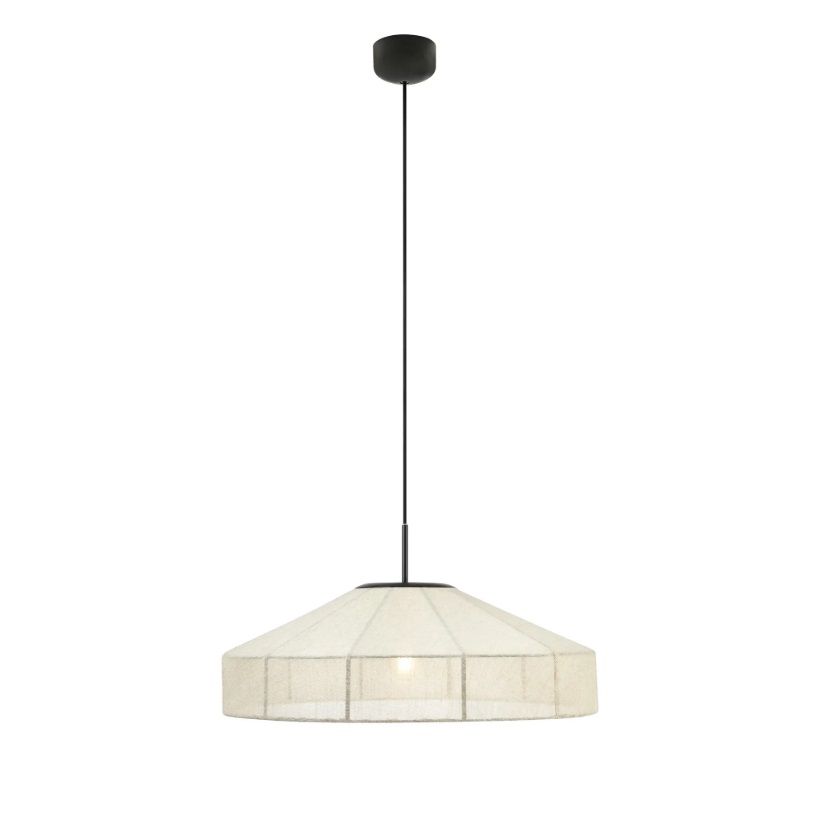 Lniana lampa wisząca Aiko 57 beżowa Ø57 cm