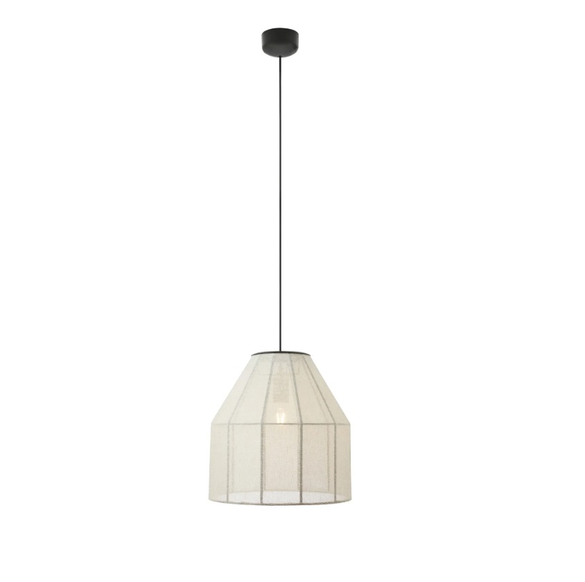 Lampa wisząca Aiko beżowa z lnianym abażurem