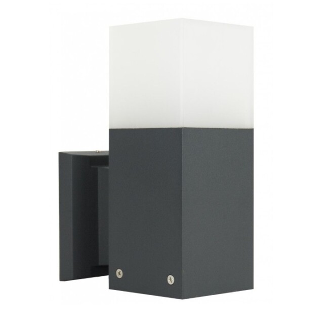 Nowoczesny kinkiet zewnętrzny Cube IP44 ciemnoszary aluminiowy E27