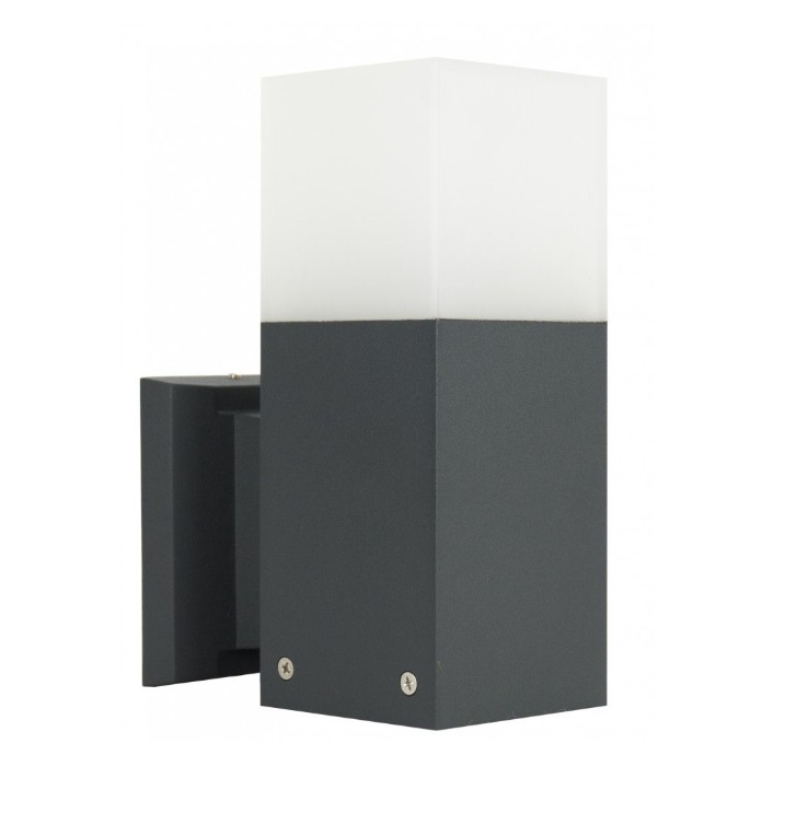 Nowoczesny kinkiet zewnętrzny Cube IP44 ciemnoszary aluminiowy E27