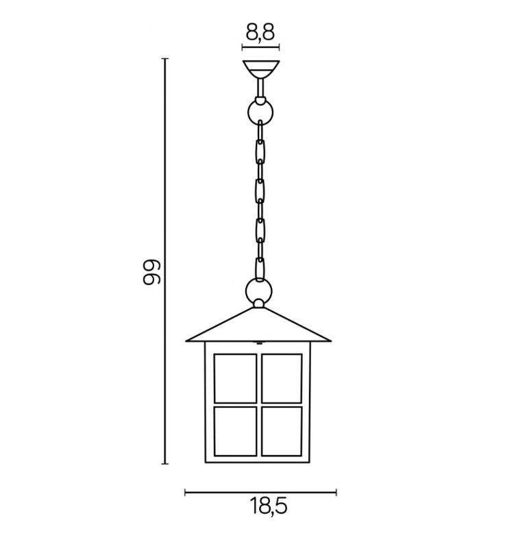 Czarna lampa wisząca ogrodowa Wenecja IP43 E27 – styl retro z aluminium