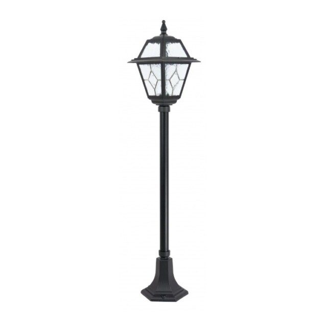 Czarna latarnia ogrodowa aluminiowa Witraż 110 cm IP43 E27