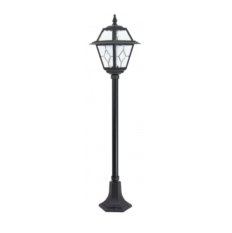 Czarna latarnia ogrodowa aluminiowa Witraż 110 cm IP43 E27