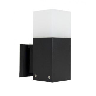 Nowoczesny czarny kinkiet elewacyjny Cube IP44 z aluminium