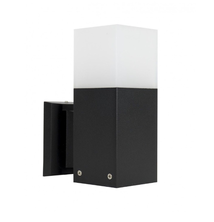 Nowoczesny czarny kinkiet elewacyjny Cube IP44 z aluminium
