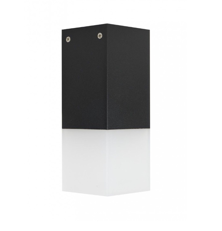 Czarny plafon sufitowy Cube IP44 z aluminium – kwadratowy, odporny na wilgoć