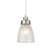 Lampa wisząca Bellis z żłobionego szkła w satynowym niklu