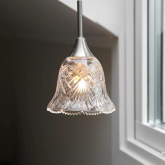 Lampa wisząca Luna z kryształowego szkła w kolorze antycznego niklu