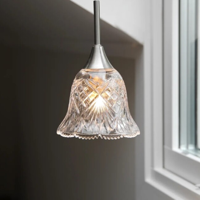 Lampa wisząca Luna z kryształowego szkła w kolorze antycznego niklu