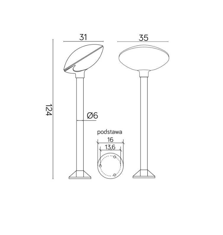 Lampa ogrodowa stojąca Tao 125 czarna IP55 E27