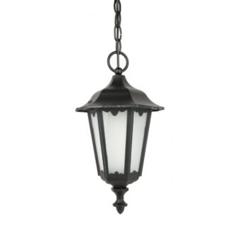 Lampa wisząca tarasowa Retro Midi czarna IP43 E27 aluminiowa