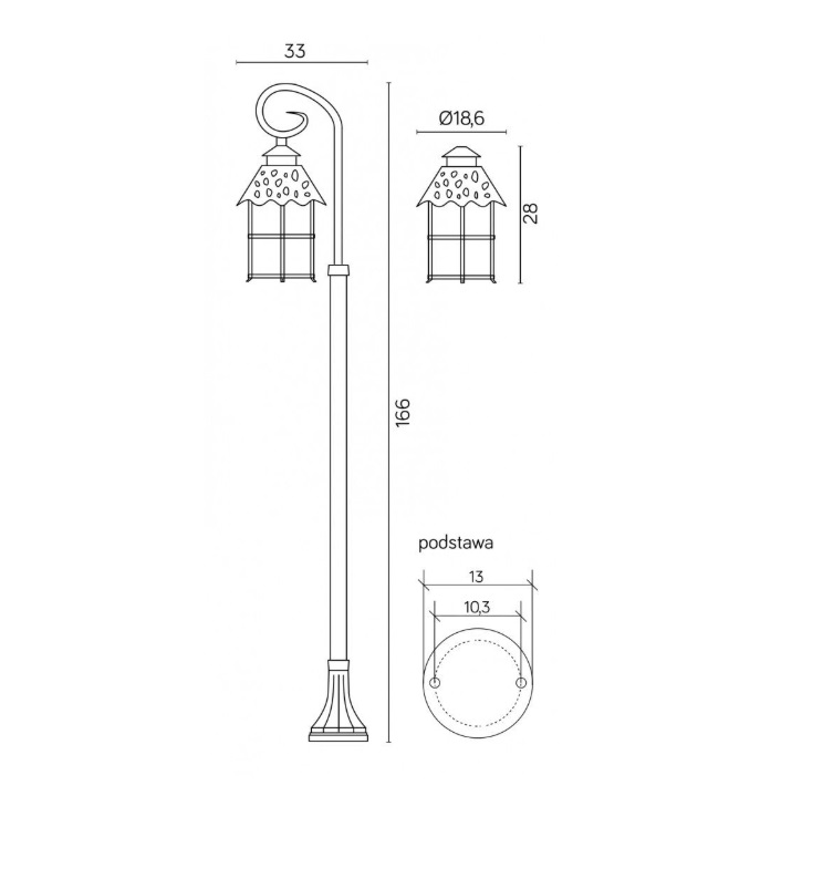 Latarnia ogrodowa aluminiowa Toledo 165 czarna E27 IP23