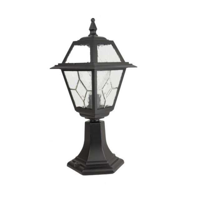 Słupek ogrodowy Witraż 45 cm czarny IP43 E27 aluminiowy