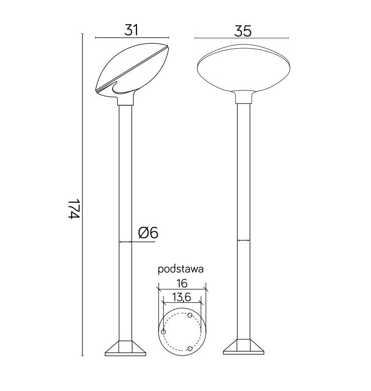 Lampa ogrodowa stojąca Tao 175 czarna IP55 E27 60W